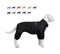 lovelonglong Dog Coat Dog Warm Jacket, 4 Legs Covered Waterproof Windproof Reflective Warm Dog Vest, Zippered Adjustable Outdoor Dog Snow Jacket for Small Medium Large Dogs Black XXXL