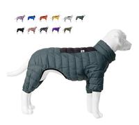 Lovelonglong Dog Coat, Warm Jacket, 4 Legs Covered Waterproof Windproof Reflective Vest, Zippered Adjustable Outdoor Snow Jacket for Small Medium Large Dogs, Armygreen M