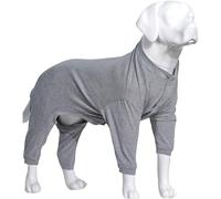 Lovelonglong Four Feet Dog Lightweight Pajamas, Pure Cotton Dog Jumpsuits 4 Legs Dog Onesies T-Shirt Stylish PJS Puppy Costume for Large Medium Small Dogs Gray XL