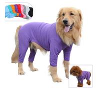 Lovelonglong Four Feet Dog Lightweight Pajamas, Pure Cotton Dog Jumpsuits 4 Legs Dog Onesies T-Shirt Stylish PJS Puppy Costume for Large Medium Small Dogs Purple 4XL