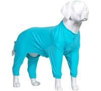 Lovelonglong Four Feet Pajamas, Pure Cotton Dog Jumpsuit T-Shirt Stylish PJS Puppy Costume for Medium Large Small Dogs Turquoise S