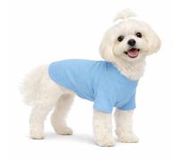 Lovelonglong Pet Clothing Dog Costumes Basic Blank T-Shirt Tee Shirts for Small Dogs Light-Blue XS