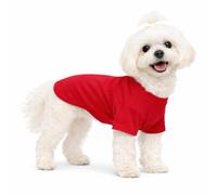 Lovelonglong Pet Clothing Dog Costumes Basic Blank T-Shirt Tee Shirts for Small Dogs Red M