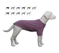 Lovelonglong Ribbed Dog T-shirt Cotton Knitted Dog Sweaters for All Season Pet T-shirts for Large Medium Small Dogs Taro purple 2XL