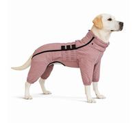 Lovelonglong Warm Dog Coat Double Layers Dog Vest, 10 Legs Covered Windproof Waterproof Reflective Warm Dog Vest Outdoor Skating Dog Costume for Small Medium Large Dogs Lotus Pink XXL
