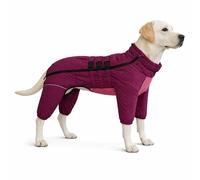 Lovelonglong Warm Dog Coat Double Layers Dog Vest, 12 Legs Covered Windproof Waterproof Reflective Warm Dog Vest Outdoor Skating Dog Costume for Small Medium Large Dogs Purple 4XL