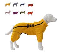 lovelonglong Warm Dog Coat Double Layers Dog Vest, 6 Legs Covered Windproof Waterproof Reflective Warm Dog Vest Outdoor Skating Dog Costume for Small Medium Large Dogs Yellow S