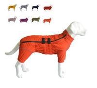 Lovelonglong Warm Dog Coat Double Layers Vest, 10 Legs Covered Windproof Waterproof Reflective Outdoor Skating Costume for Small Medium Large Dogs, Orange, XXL