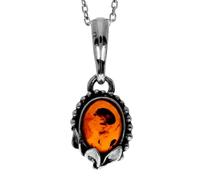 Lovely 925 Sterling Silver & Baltic Amber Designer Pendant 1825