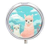 Lovely Alpaca Pill Box, 3 Compartment Small Pill Case Waterproof Travel Pill Organizer for Pocket Or Purse Portable Mini Medicine Tablet Vitamin Holder Pill Case