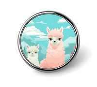 Lovely Alpaca Round Badge Cute Brooch Hats Jackets Decor Personalized Lapel Pin Clothing Jewelry Accessories for Wedding Party Gift