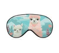 Lovely Alpaca Sleep Mask for Women Men Side Sleeper Eye Cover with Adjustable Strap Soft Breathable Blackout Mask Slip-Free Deep Sleeping Travel Essentials