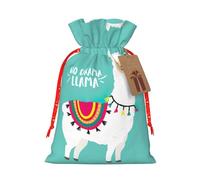 Lovely Alpacas Christmas Canvas Gift Bag With Drawstring,Reusable Personalizedgift Bag