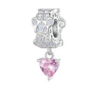 Lovely Animal Charm Beads Original 925 Sterling Silver Charm Strawberry Rabbit Horse Pearly Shells Mermaid Charms For Pandora Bracelets (Paw Charm)