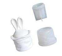 Lovely Animal Silicone Mold Set for Crafting Unique and Small Decorative PiecesP Ortable Silicone Jar Mold Rabbits Ear