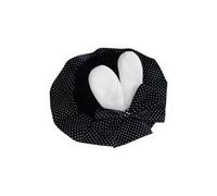 Lovely Anime Styles Hair Clip with Rabbits Ears and Checkered Bows Design Animal Ear Hair Accessory for Women Elegant Lace Hairpin