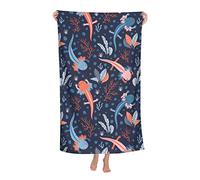 Lovely Axolotl Beach Towels Microfiber Soft and Absorbent Bath Towel Outdoor Travel Oversized Beach Towel for Adults Kids 80 x 130 cm