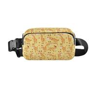 Lovely Axolotl Pattern Women Men Stylish Crossbody Bag Waist Packs for Cycling Hiking Gym, Giraffe Animal Cute Cartoon Yellow Rose, One Size