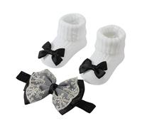 Lovely Baby Headband Socks Set Sweet Bow Little Girl Set Cute & Comfortable Knitted Girl