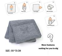 Lovely Baby Knit Pure Blanket, Odot Boys and Girls Soft Warm Swaddle Sleeping Square Throw Blankets Toddler Knitted Patterns Pram Cot Bed Textured Sleep Blanket (Gray,95 x 75 cm)