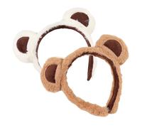 Lovely Bear Ear Headband For Family Gathering Plush Hairhoop Women Face Washing Hairband Cosplay Party Headwear 2PCS