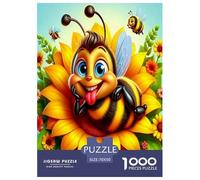 Lovely Bee Jigsaw Puzzles for Adults Gifts 1000 Pieces Fun Challenging Home Decors Brainteasing Cute Insects Jigsaw Puzzle for Women Men Adult 70x50cm/1000pcs