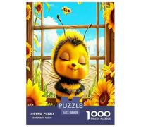 Lovely Bee Jigsaw Puzzles Great Gift for Adults 1000 Piece Educational Games Home Decoration Cute Insects Jigsaw Puzzle for Women Men Adult 38x26cm/1000pcs