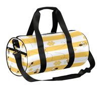 Lovely Bees Sports Gym Bag Duffel Bags Workout Lightweight Shoulder Weekender Bag Travel Duffel Bag for Men Women(Yellow Bee Stripe), Lovely Bees, 17.6(L) x 9(W) x 9(H) inch