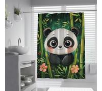 Lovely Big Eyes Panda Bear Nursery Shower Curtain 150 x 200 cm