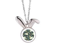 Lovely Birds Owls Dark Floral Patterns Rabbit Necklace Pendant Bunny Animal Jewelry Gift