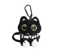 Lovely Black Cat Plush Keychain Adorable Animal Coin Purse Accessory Unique Hanging Pendant for Women and Students