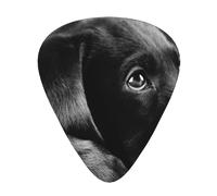 Lovely Black Labrador Dog,12 Pcs Guitar Pick,3 Different Thickness Plectrums for Acoustic Guitar Bass Ukulele (0.46mm 0.96mm 0.71mm)