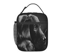 Lovely Black Labrador Dog Lunch Bag, Durable Insulated Lunch Box Reusable Adults Tote Bag Reusable Cooler Bag