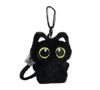Lovely Black Plush Keychain Adorable Animal Coin Purse Accessory Unique Hanging Pendant for Women and Students Animal Coin Purse