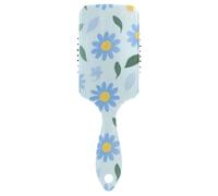 Lovely Blue and White Daisy Flowers antistatic brush for fine Designed head massager for thick hair with Ergonomic handle cepillo para pelo rizado