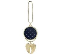 Lovely Blue Background Car Pendant, Rear View Mirror Hanging Ornament, Auto Decor for Rearview Mirror, Keychain Golden-Style
