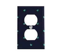 Lovely Blue Background Outlet Cover, American Standard Wall Plate with Screws - Heat & Impact Resistant Stainless Steel, 1-Gang Duplex Socket Cover for Home Decor