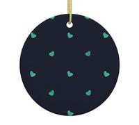 Lovely Blue Background Printed Christmas Tree Ceramic Ornaments Holiday Decoration Christmas Unique Pendant for Christmas Party