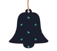Lovely blue background Wooden Christmas Tree Ornaments Bell Shape 1 PC - Vintage Pendant Decorations for Holiday Home Decor