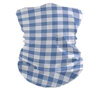Lovely Blue Plaid Four season Sun protection neck gaiter for men Lightweight cloth face mask for Hiking Hunting Cycling