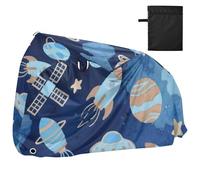 Lovely Blue ROCKETS Planet Waterproof Bike Cover Outdoor with Lock Holes Uv Resistant Indoor Outdoor Storage Motorcycle Cover Fits for Most protectores para bicicleta