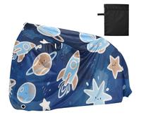 Lovely Blue ROCKETS Planet Waterproof Covers for Bike with Lock Holes Anti Dust Rain Snow UV Storage Road Bike Cover Fits for Most funda para moto