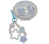 Lovely Blue Star Pattern Case for Huawei FreeBuds 5i, Headphone Earphone Case Cover with Pendant Accessories
