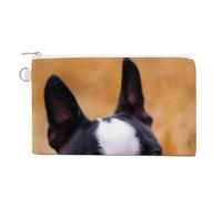Lovely Boston Terrier Coin Purse Lightweight Change Purse Mini Zipper Tool Bag Canvas Coin Wallets,Women Men