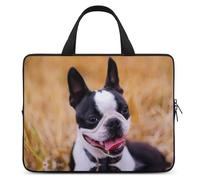 Lovely Boston Terrier Laptop Case Thin Laptop Sleeve with Handle Portable Laptop Bag Water Resistant Computer Case Neoprene Computer Sleeve Bag for Men Women