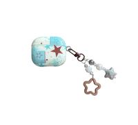 Lovely Brown Blue Star Pattern Decoration Headphone Cover with Pendant Case for AirPods 3rd Generation 2021