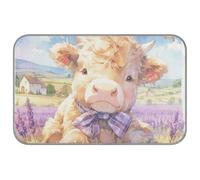 Lovely Brown Scottish Highland Cattle Lavender Summer Cooling Dog Bed Self Cooling mat for Outdoor Cats for Dogs Indoors Safe Manta refrescante para perro M