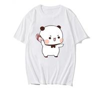 Lovely Bubu is Throwing Flip-Flops at Dudu Since He Teases Bubu T Shirt Bear Tshirt Kawaii Clothes Men Tops Graphic Shirt White