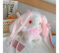 Lovely Bunny Fur Handbag Cute Cartoon Plush Bunny Girls Wallet for Girls Spring Summer Winter (Pink)