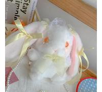 Lovely Bunny Fur Handbag Cute Cartoon Plush Bunny Girls Wallet for Girls Spring Summer Winter (Yellow)